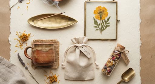 Shokhekini studio flat-lay