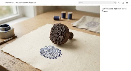 Hand-carved Walnut Motif Stamp