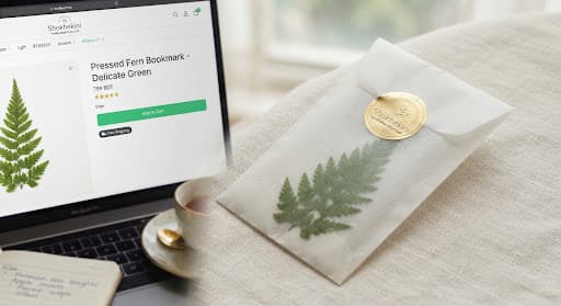 Pressed Fern Leaf Bookmark